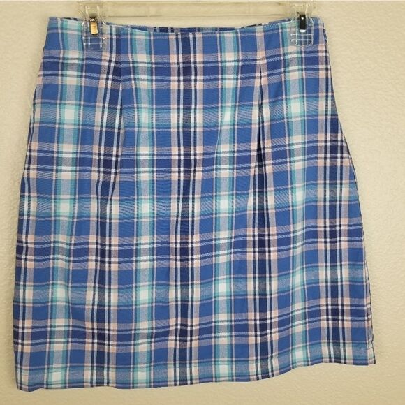 DENIM & CO. Blue Pink Plaid Golf Skort Size 4 (2205) - Picture 3 of 5